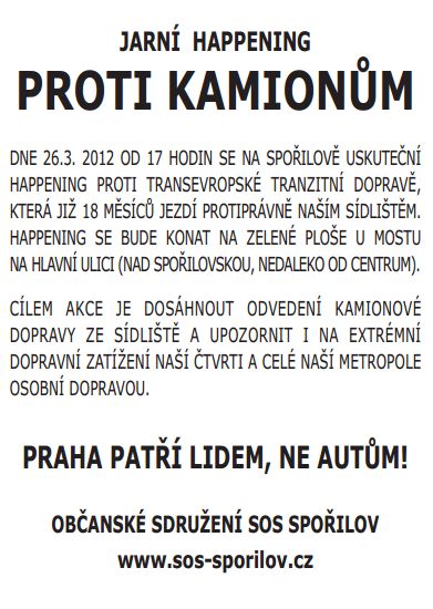 Jarn happening proti kamionm 2012