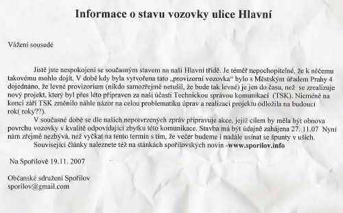 Informace obanskho sdruen Spoilov