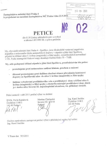 Petice Jin spojka - z 2011