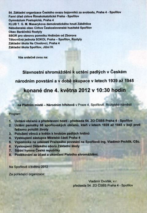 Pozvnka na pietn shromdn