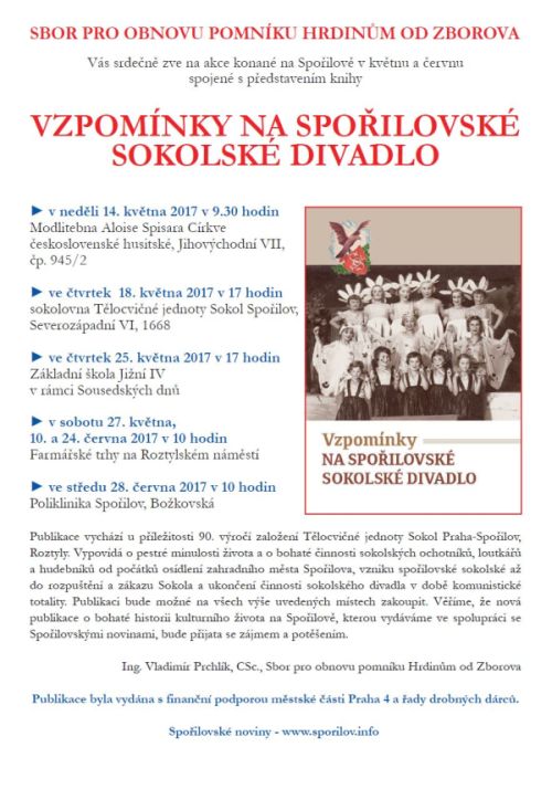 Prezentace knihy Vzpomnky na spoilovsk sokolsk divadlo