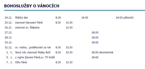 Bohosluby v kostele sv. Aneky esk (Vnoce 2017)