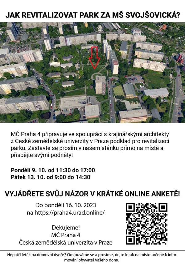 Revitalizace parku za M Svojovick